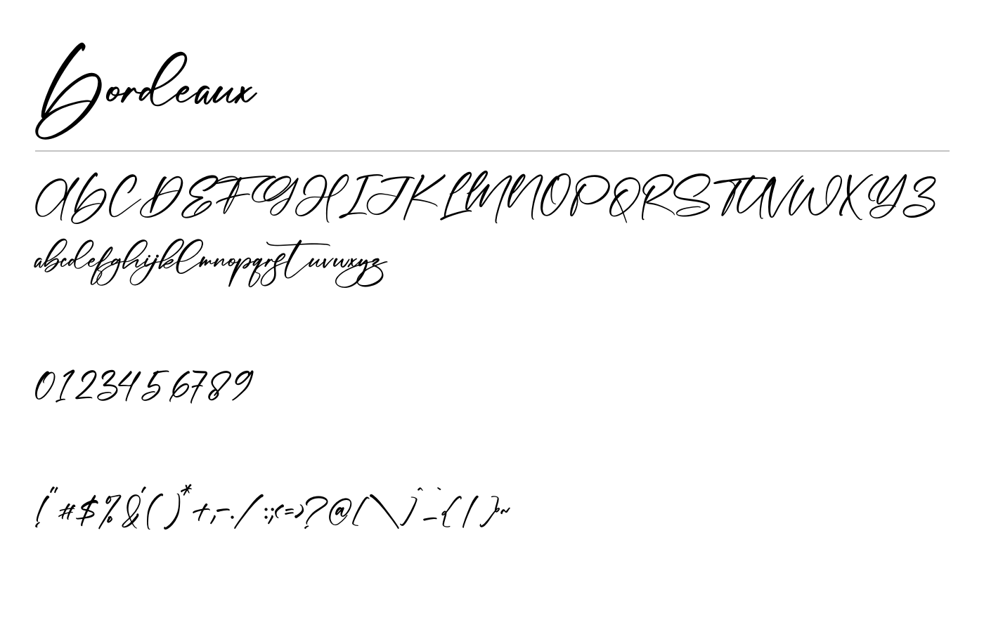 Bordeaux Font preview