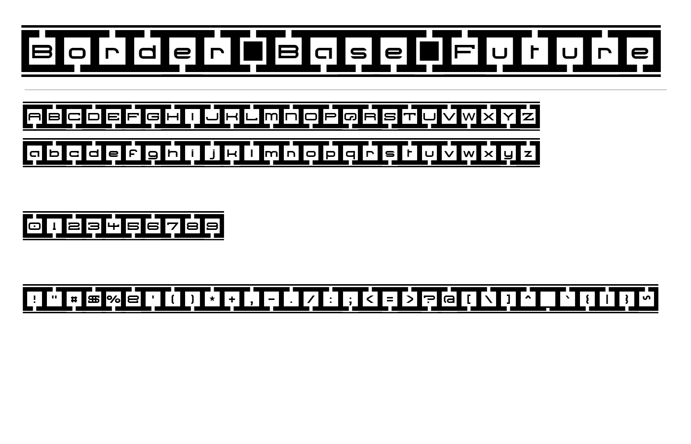 Border Base Future Font preview