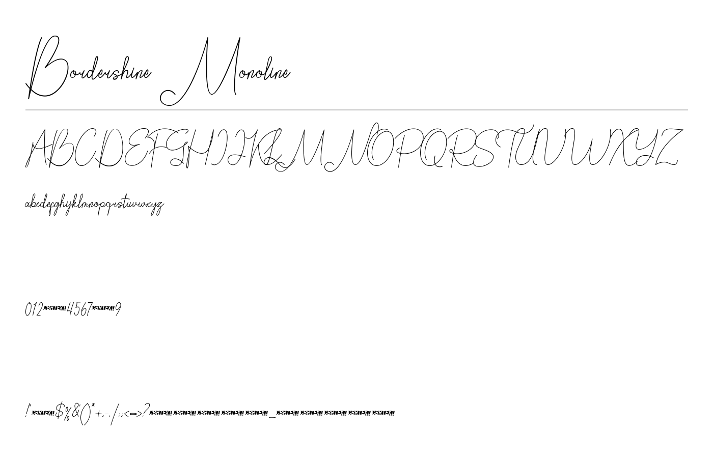 Bordershine Monoline Font preview