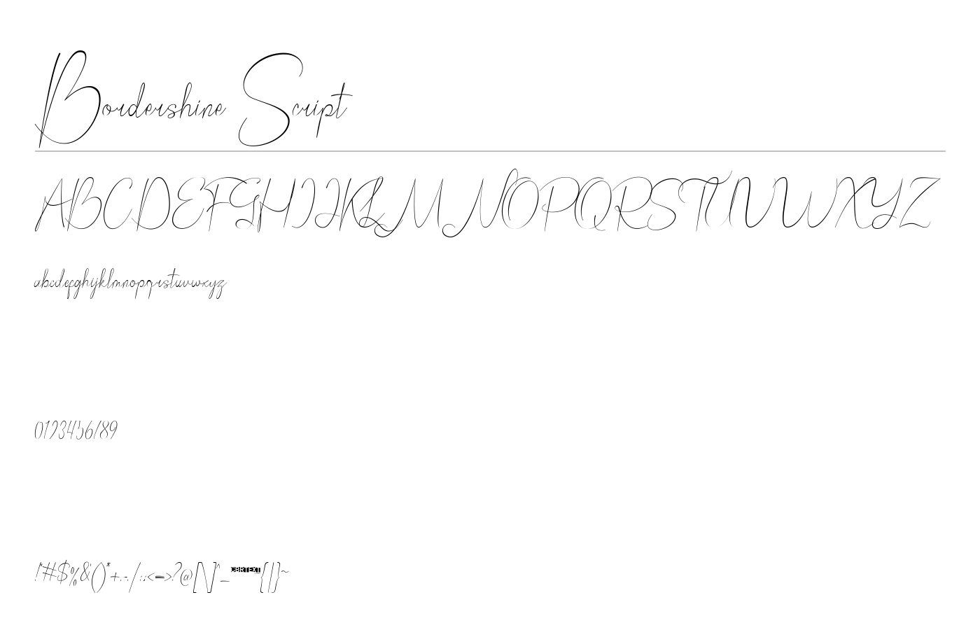 Bordershine Script Font preview