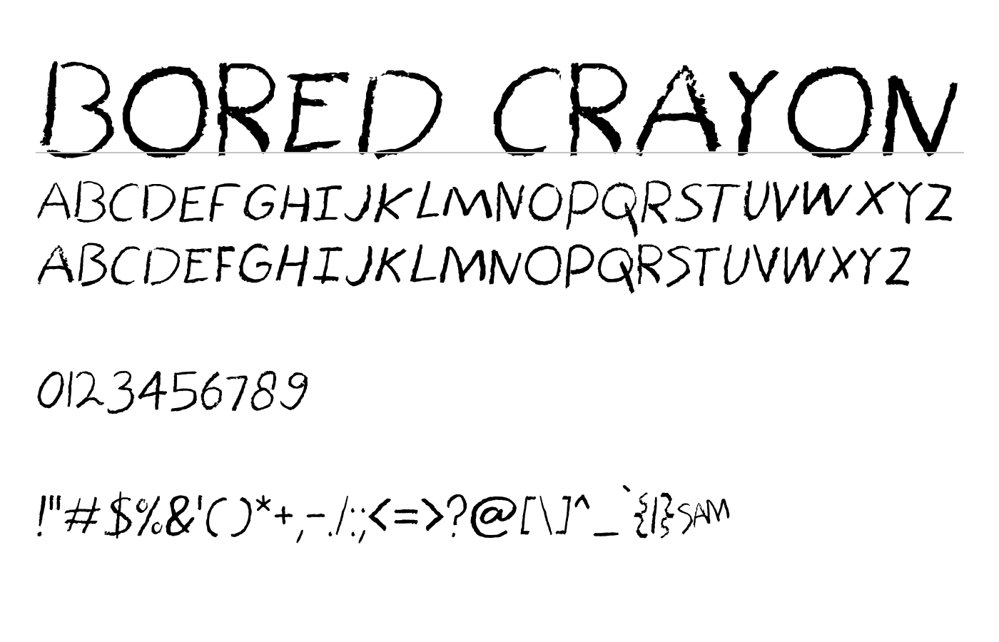 Bored Crayon Font preview