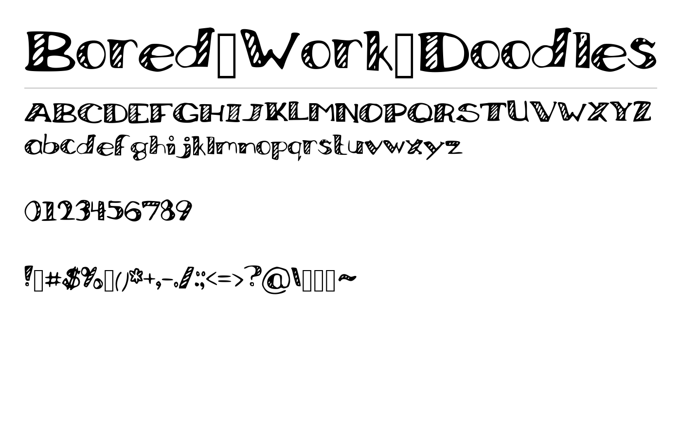 Bored_Work_Doodles Font preview