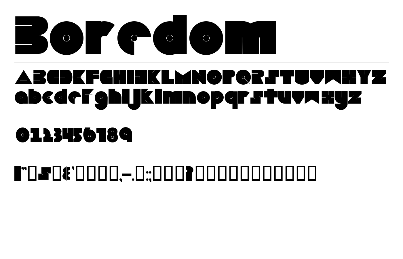 Boredom Font preview