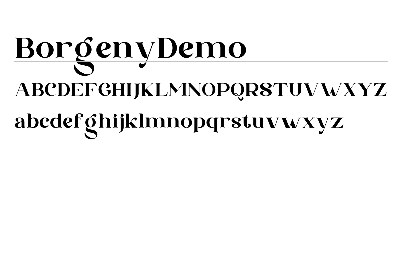 BorgenyDemo Font preview