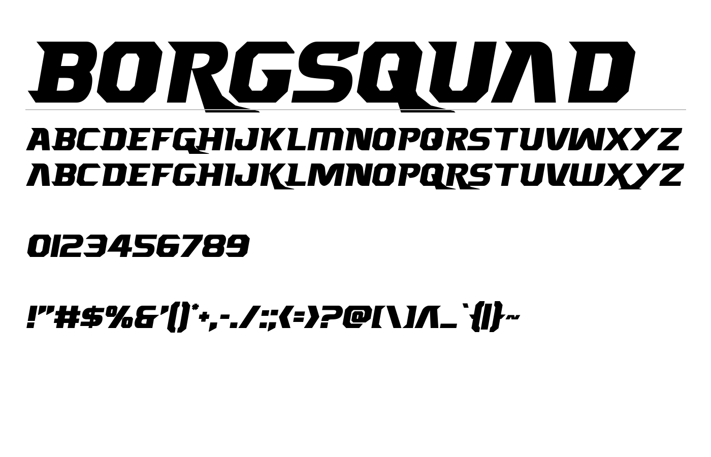 Borgsquad Font preview