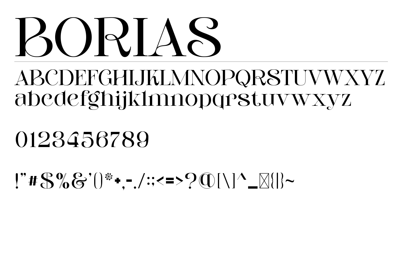 BORIAS Font preview