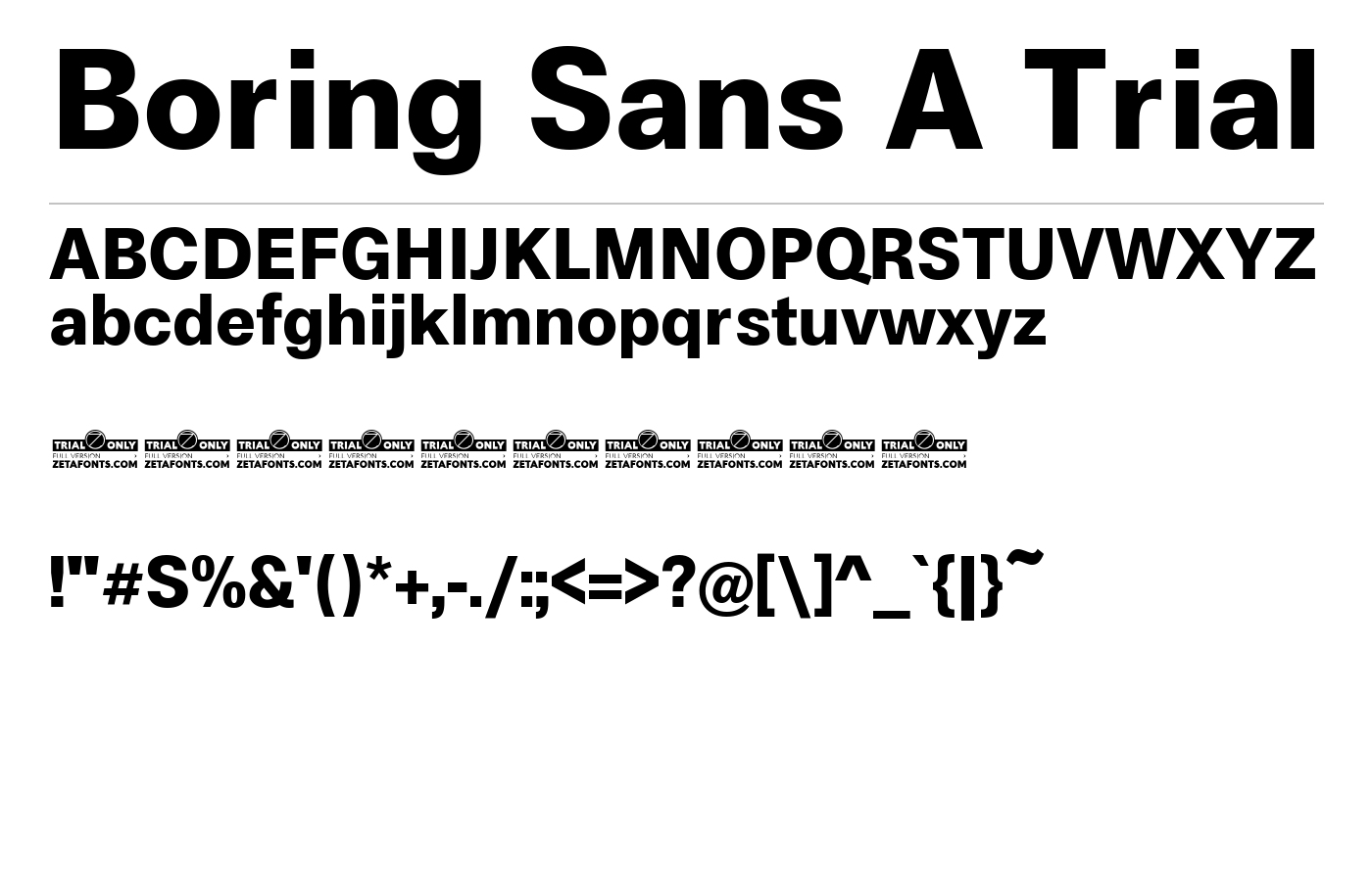 Boring Sans A Trial Font preview