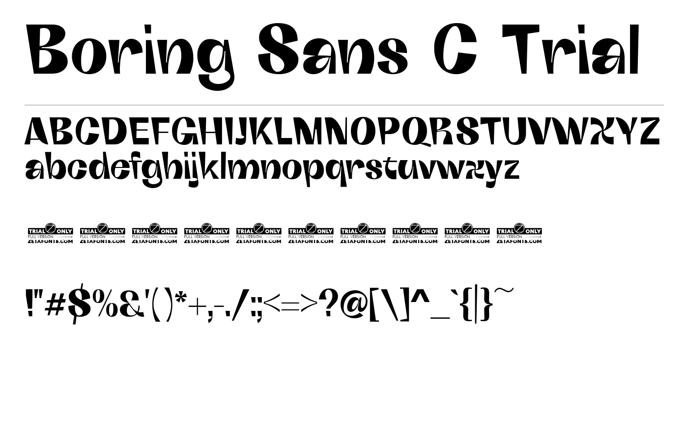 Boring Sans C Trial Font preview