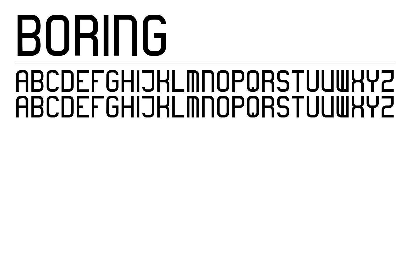 boring Font preview