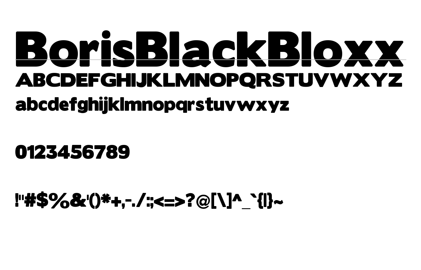 BorisBlackBloxx Font preview