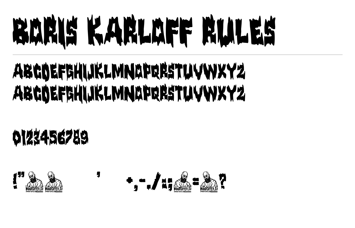 Boris Karloff Rules Font preview