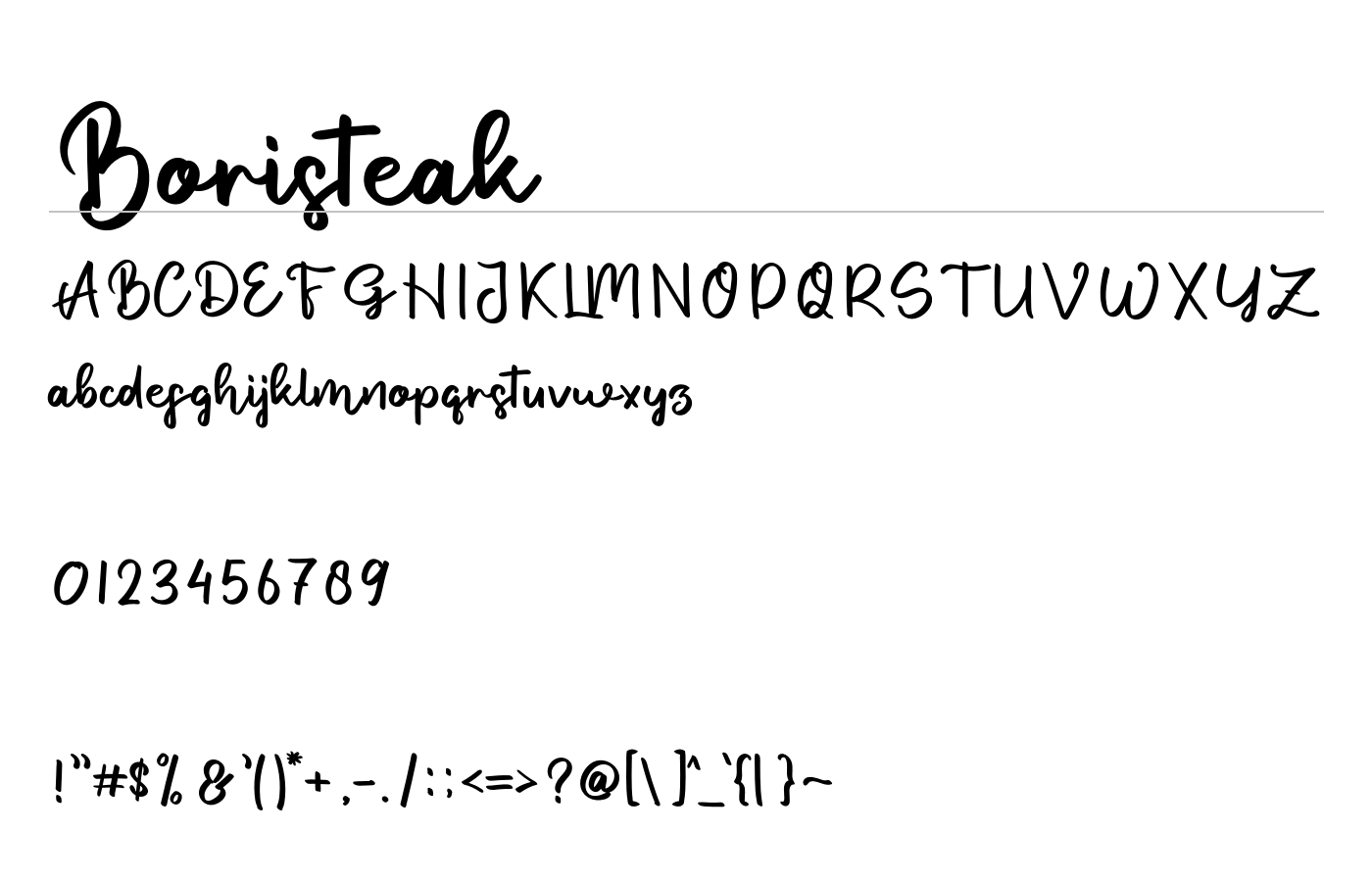 Boristeak Font preview
