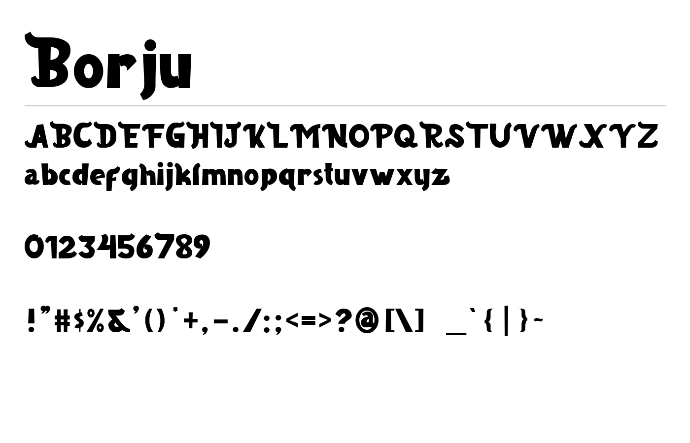 Borju Font preview