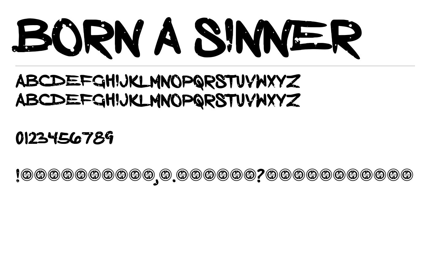 Born a Sinner Font preview