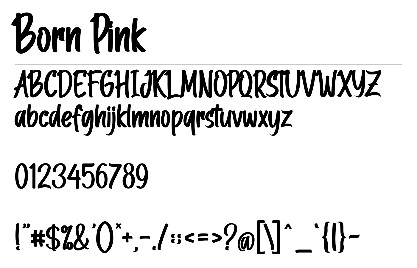 Born Pink Font preview