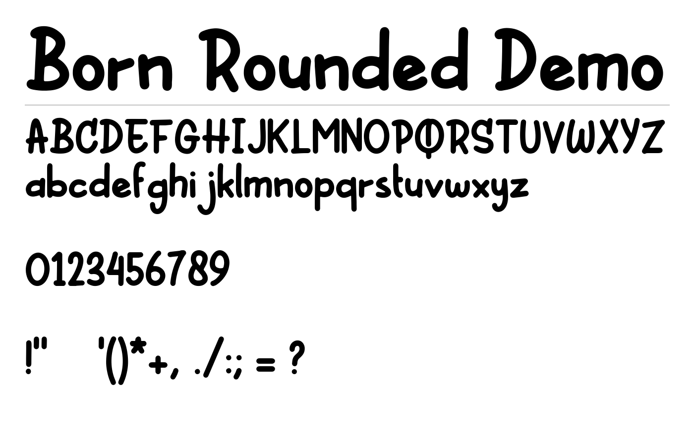 Born Rounded Font preview