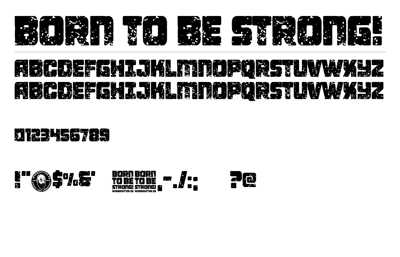 Born To be Strong! Font preview