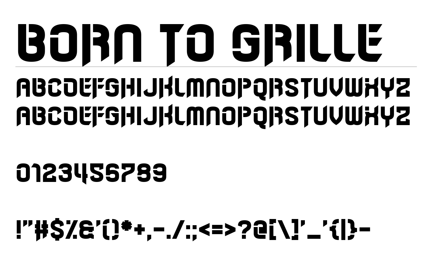Born to Grille Font preview