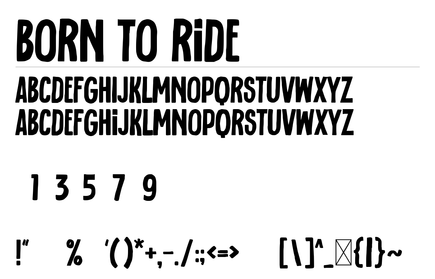 born to ride Font preview