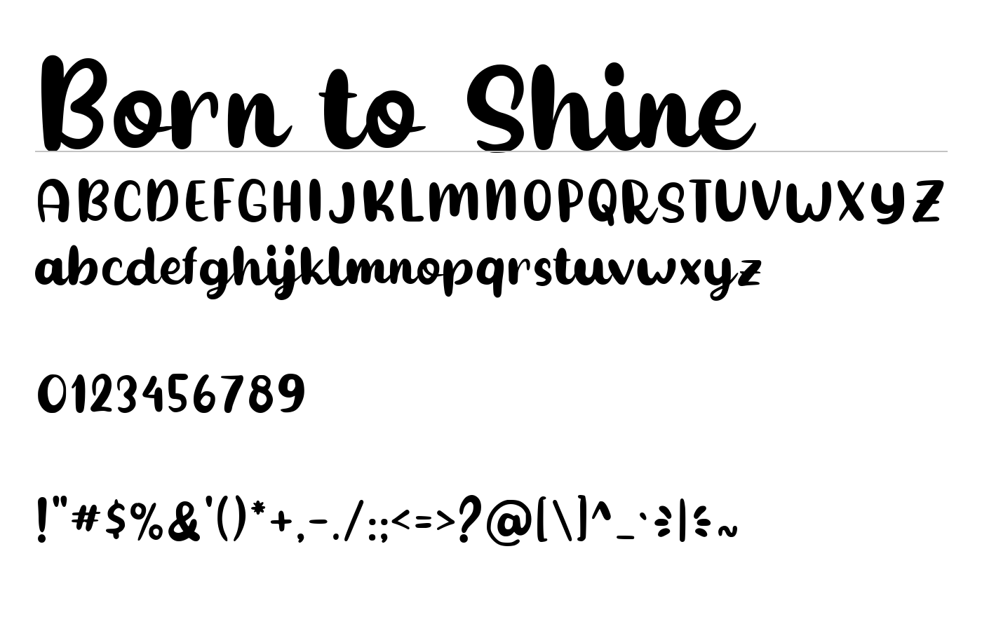 Born to Shine Font preview