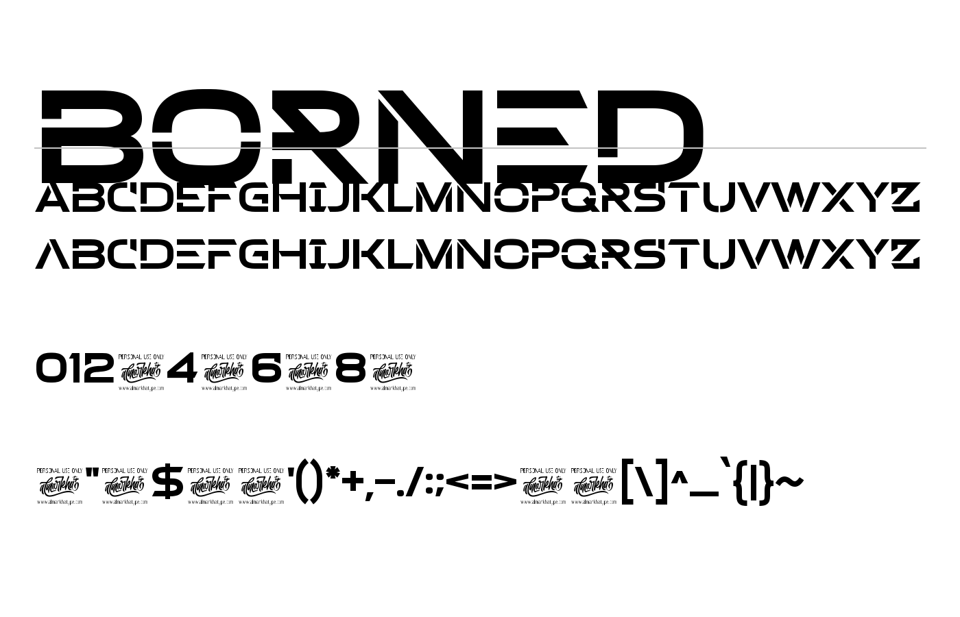 Borned Font preview