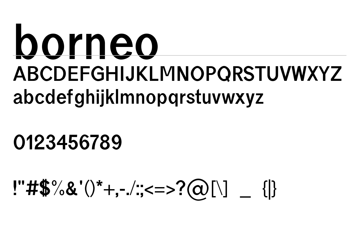 borneo Font preview