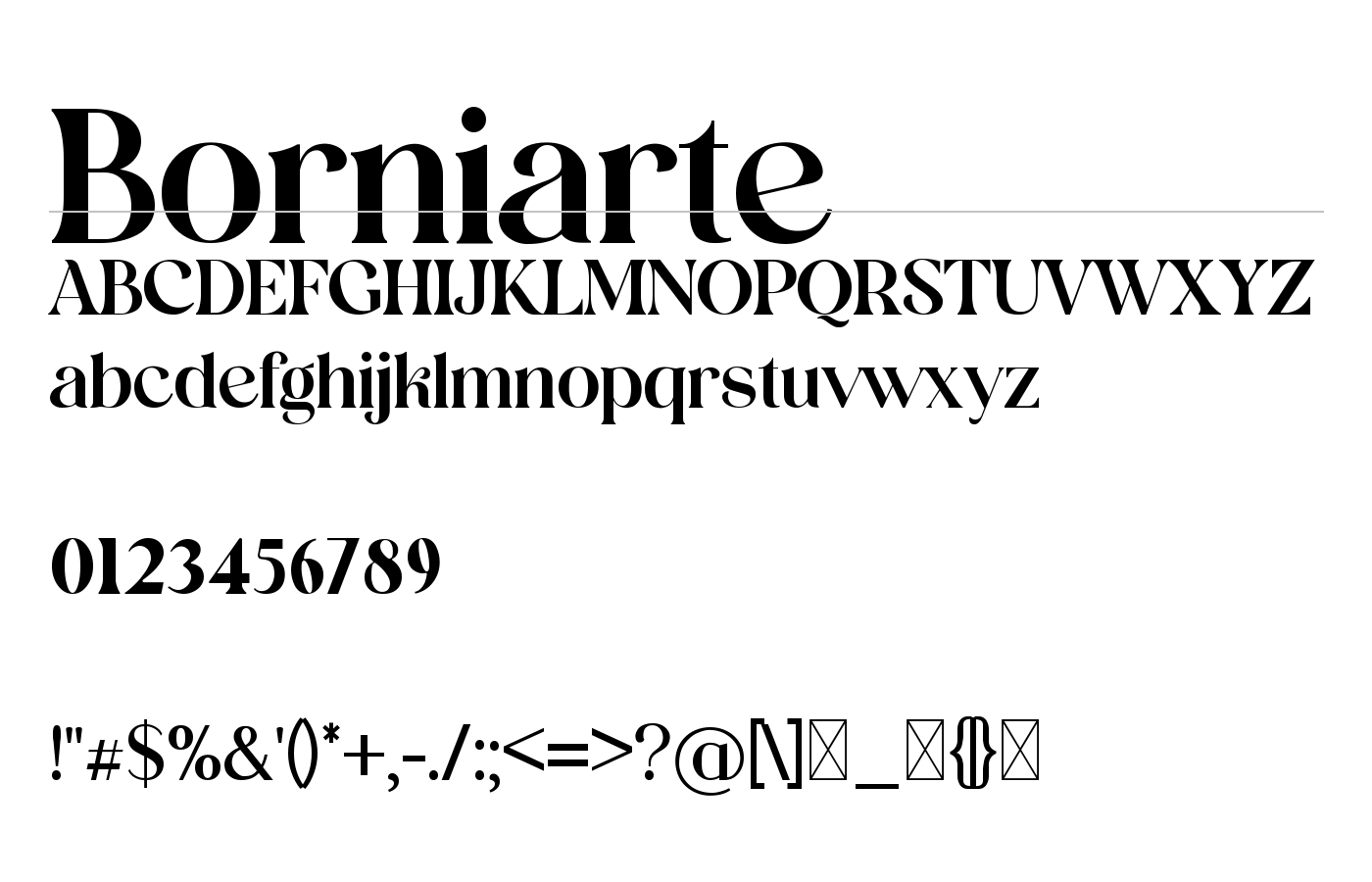 Borniarte Font preview