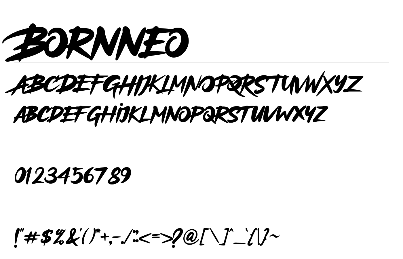 Bornneo Font preview