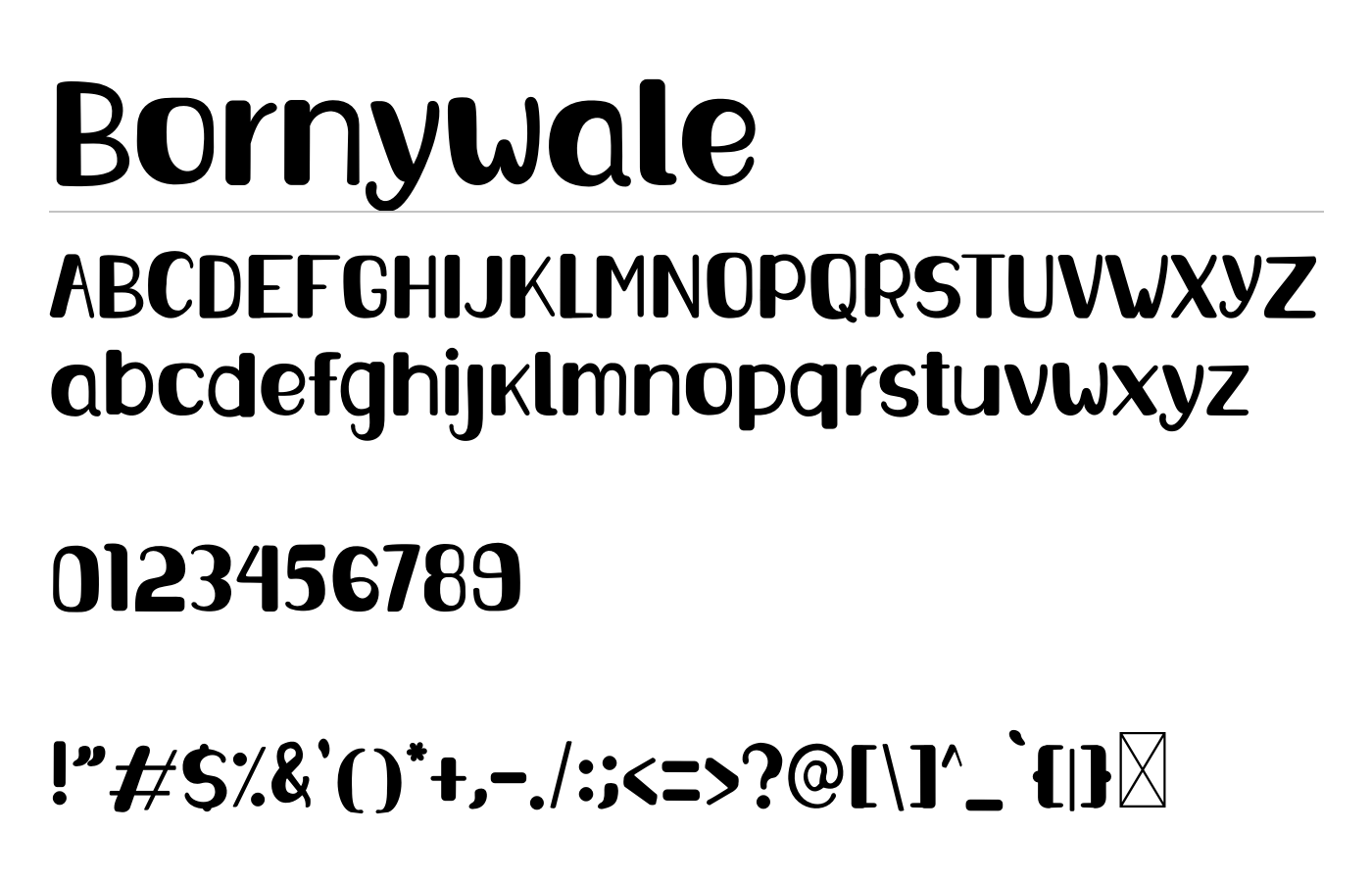 Bornywale Font preview