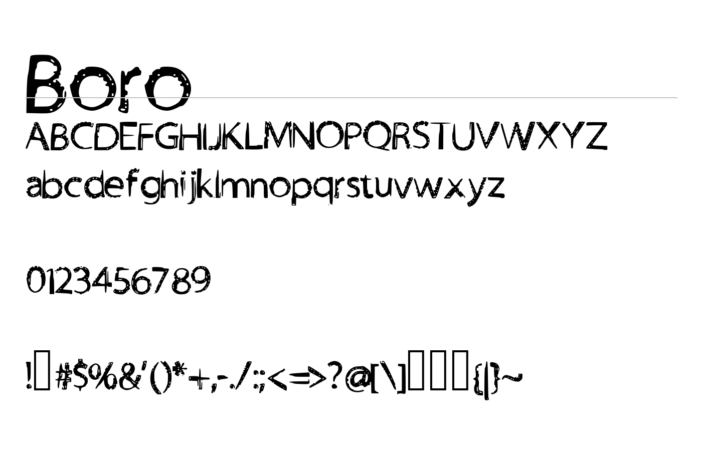 Boro Font preview