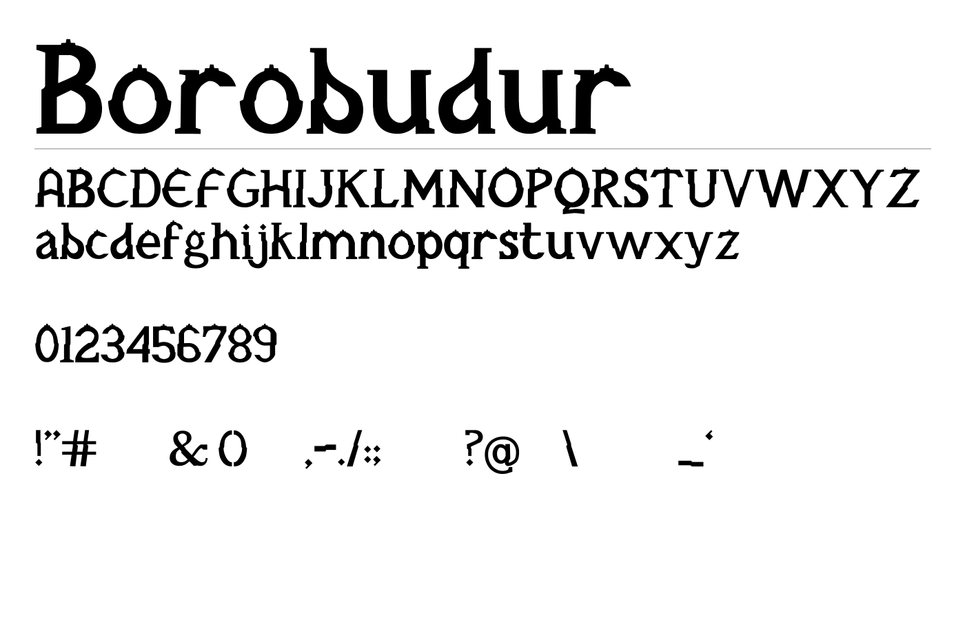 Borobudur Font preview