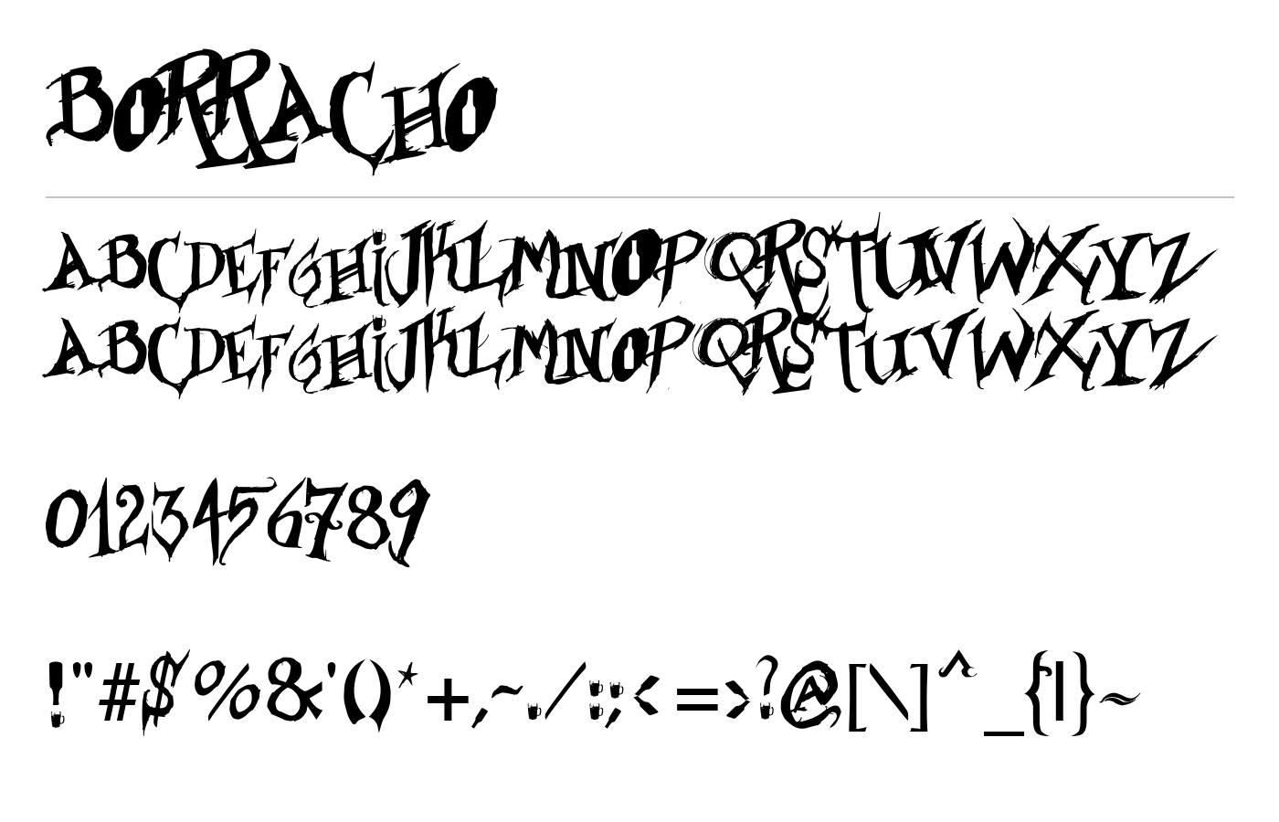 Borracho Font preview