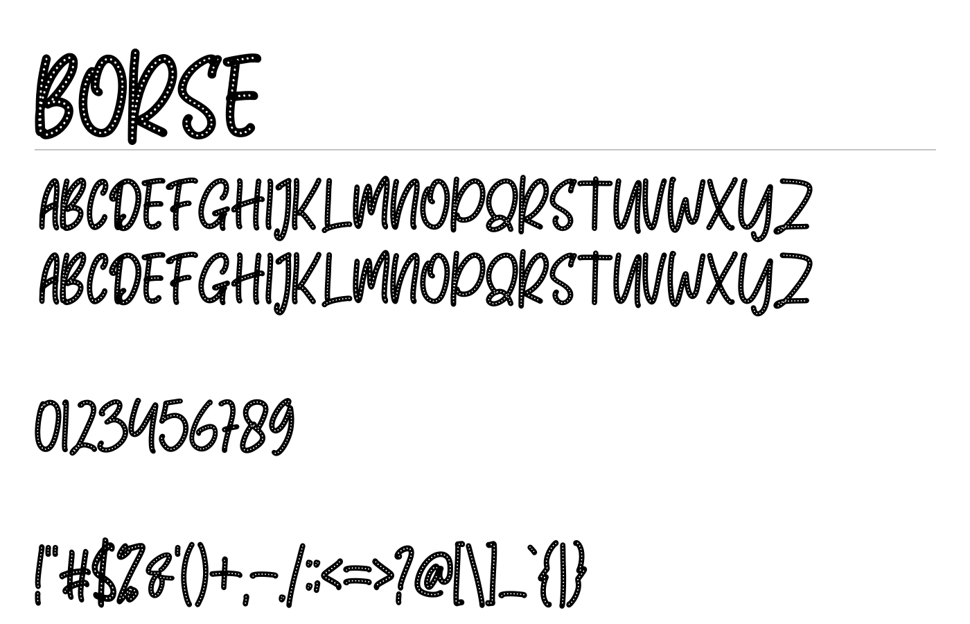 BORSE Font preview