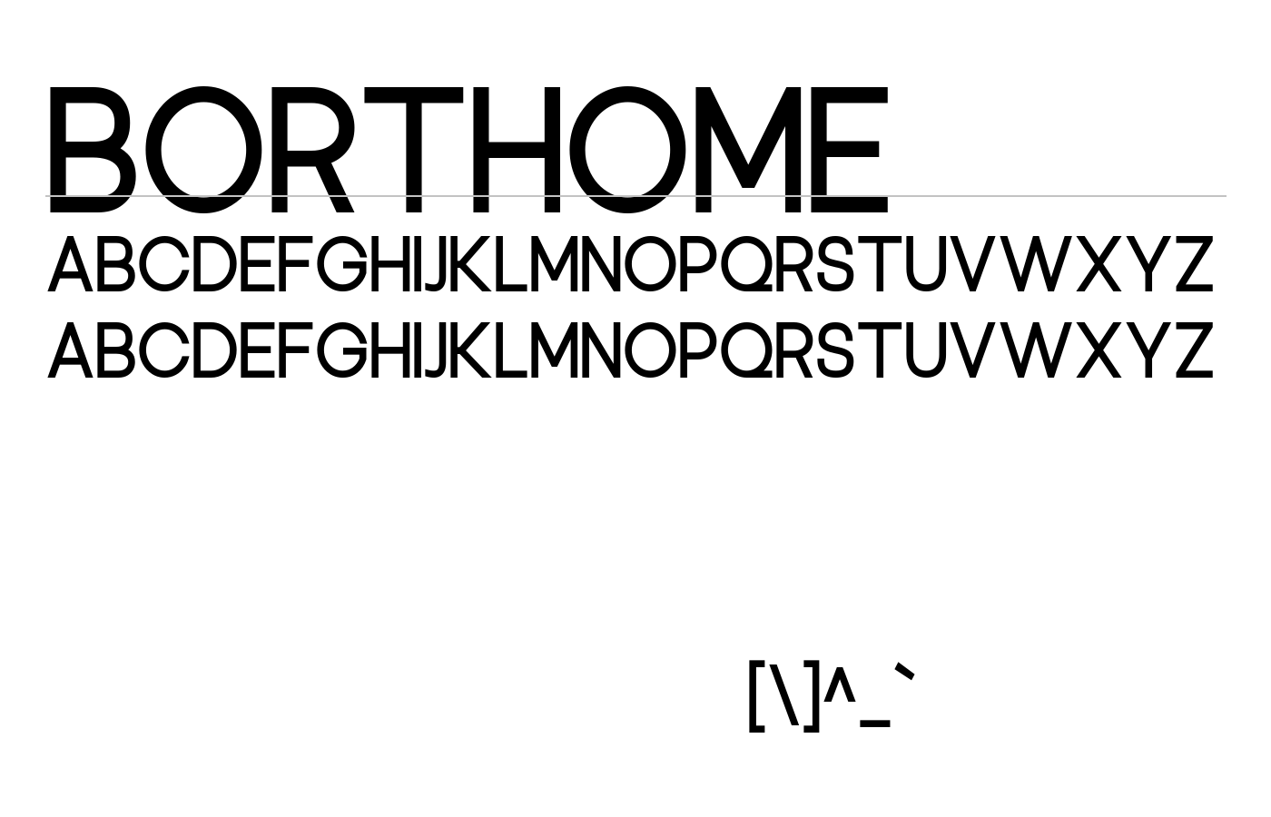 Borthome Font preview