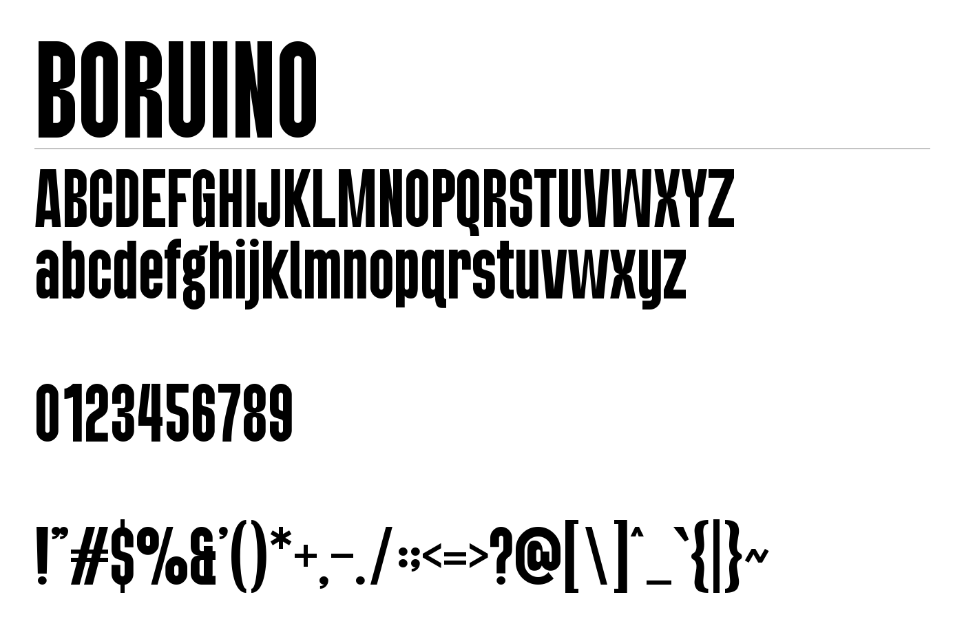 BORUINO Font preview