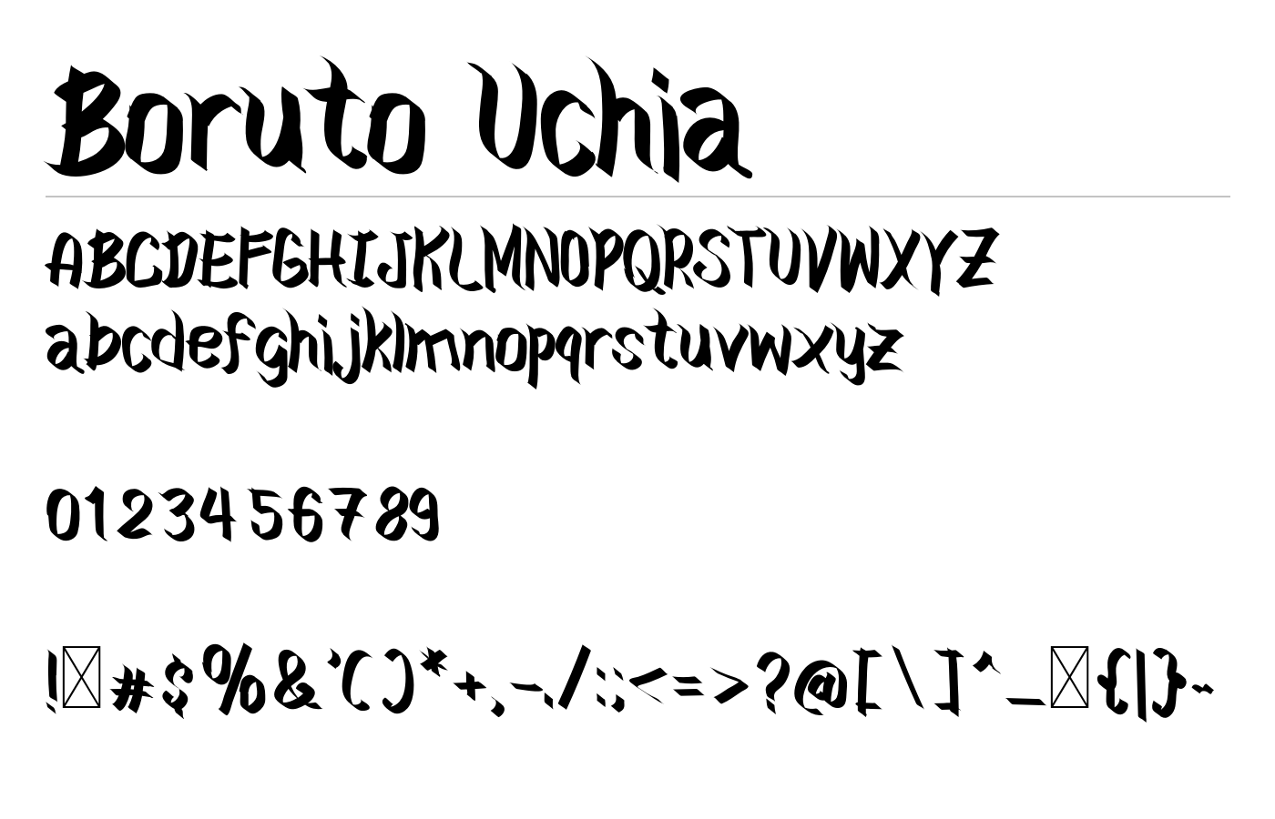 Boruto Uchia Font preview