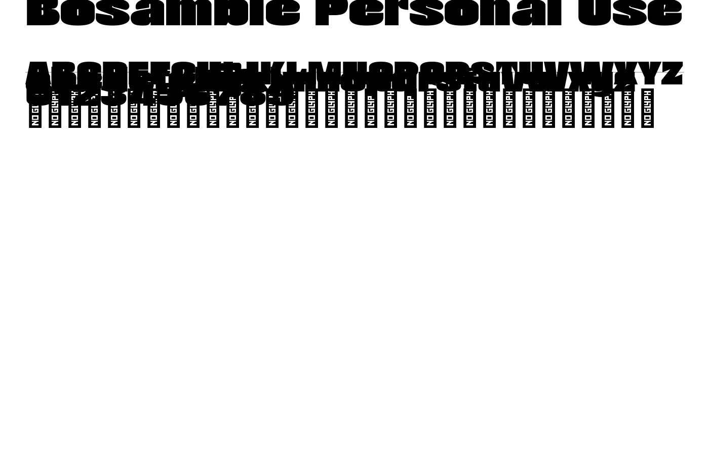 Bosamble Personal Use Font preview