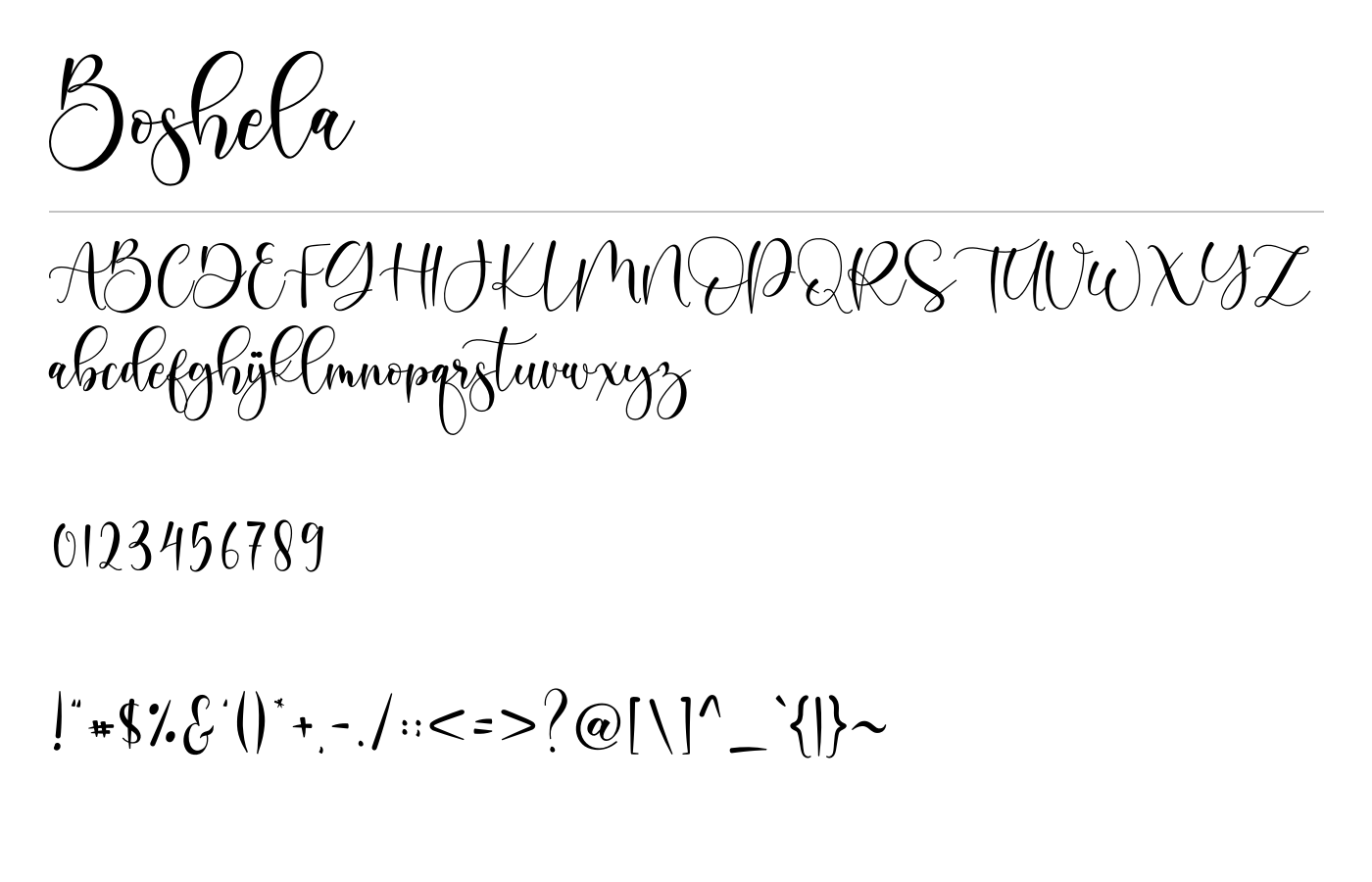 Boshela Font preview
