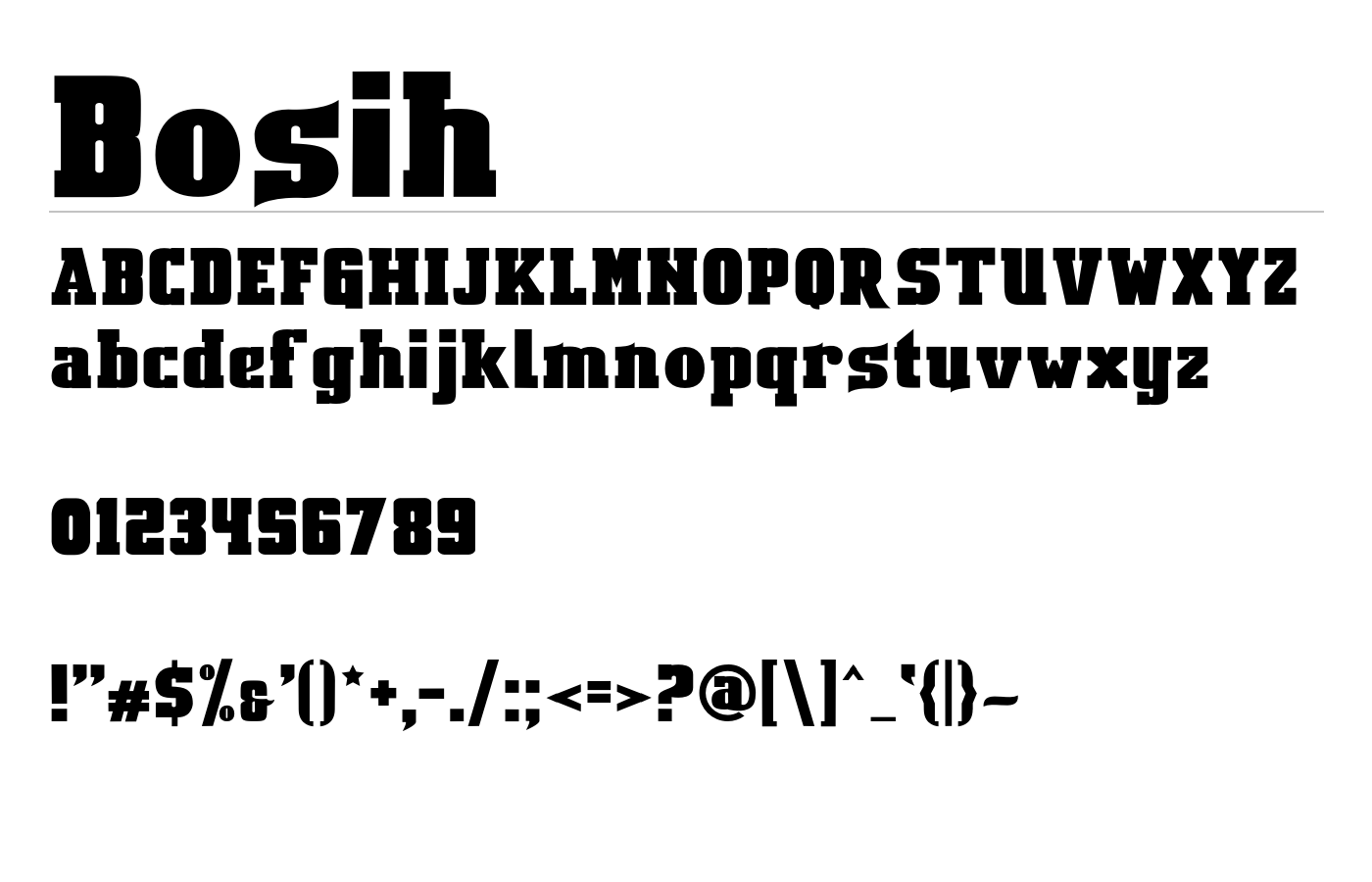 Bosih Font preview