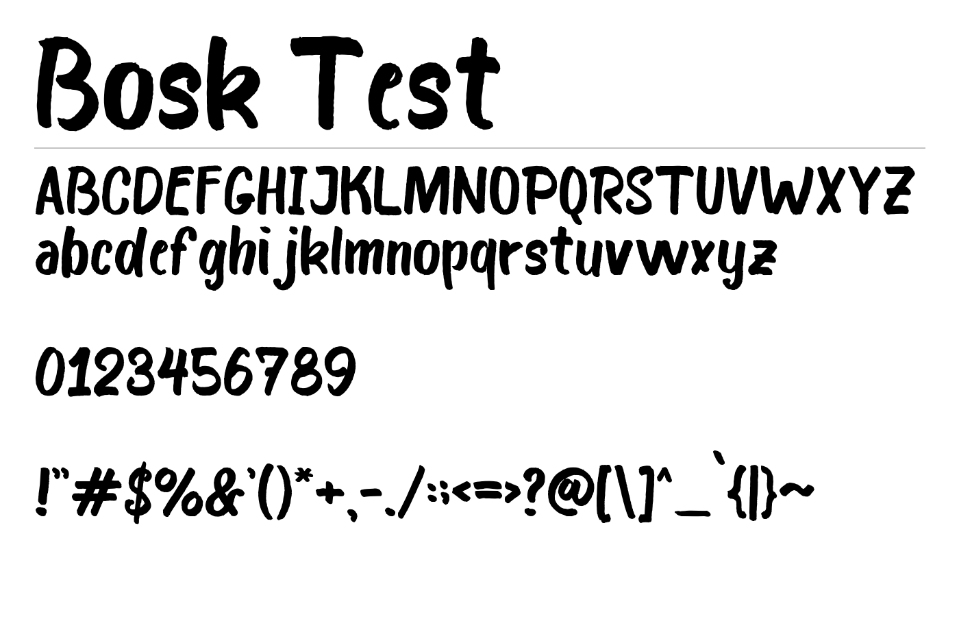 Bosk Test Font preview