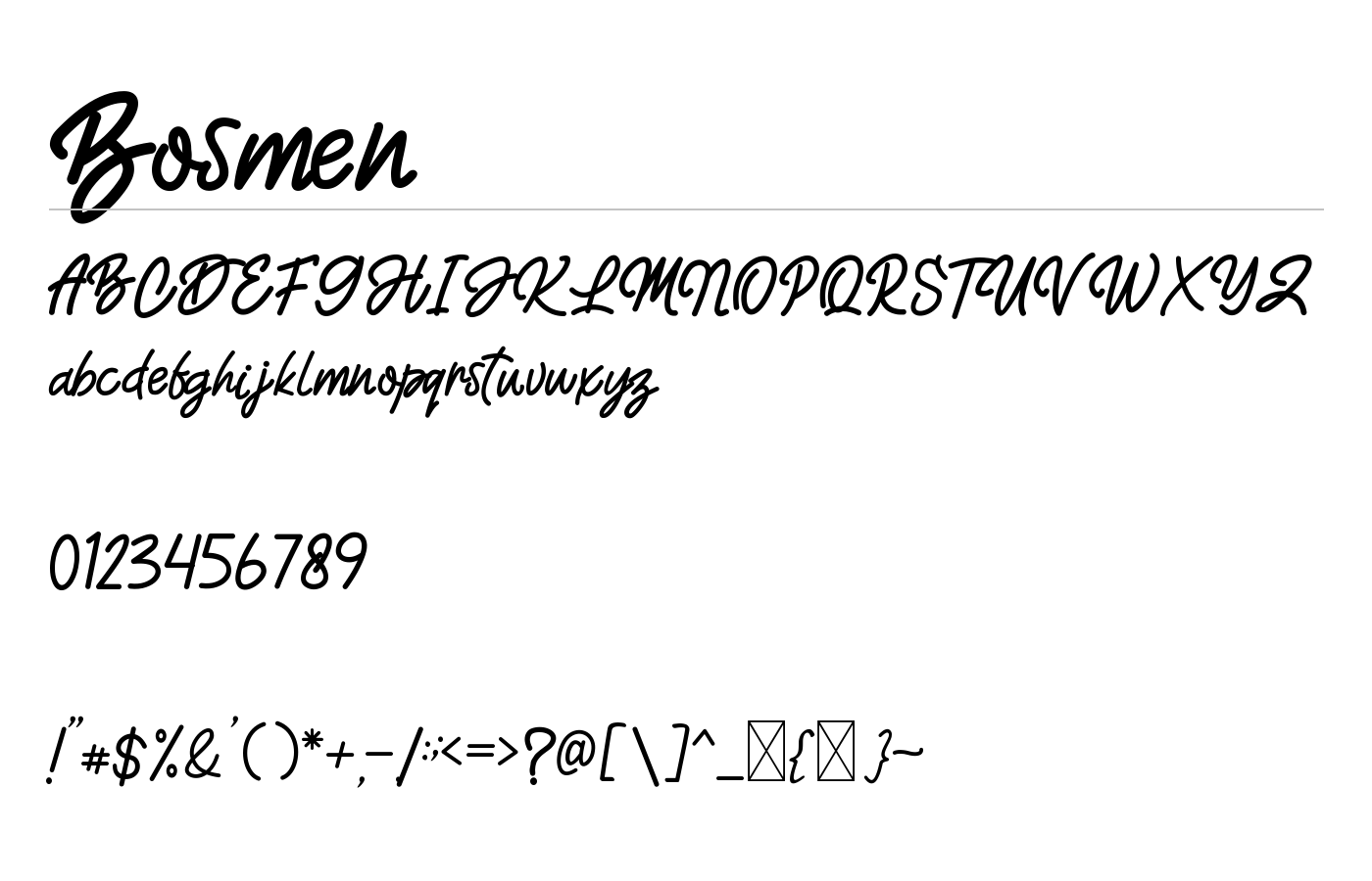 Bosmen Font preview