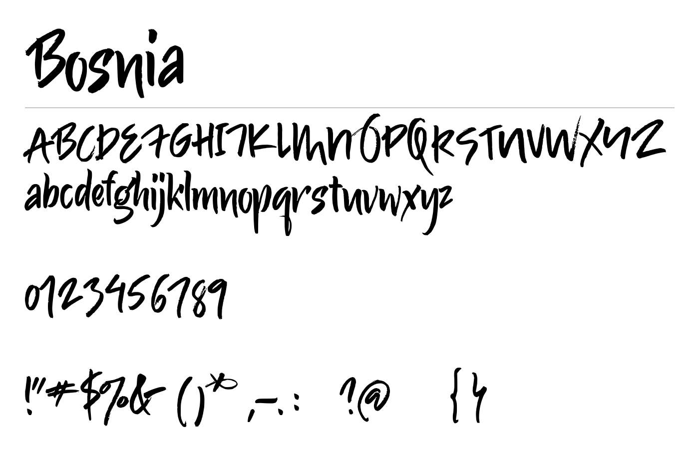Bosnia Font preview