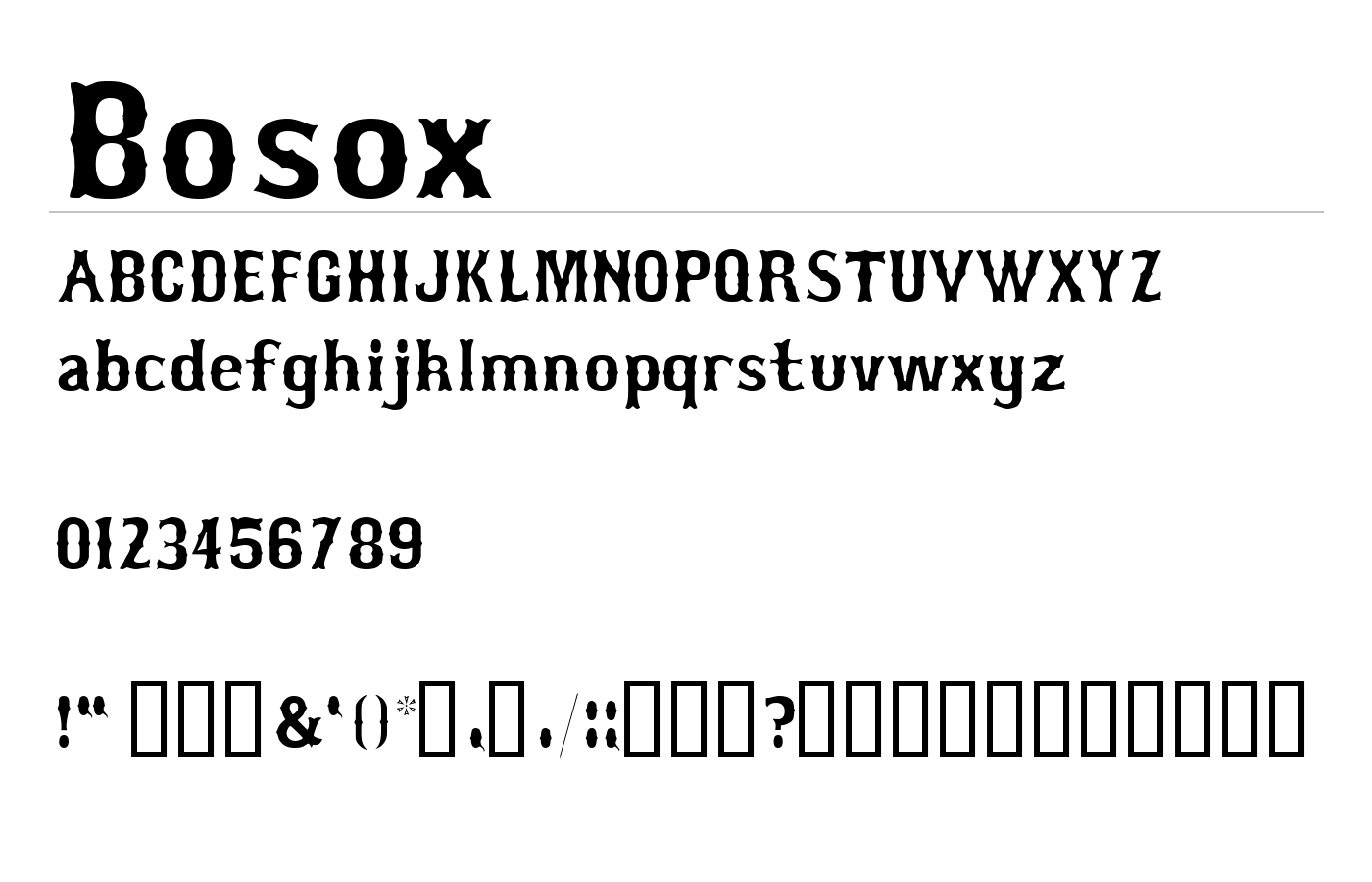 Bosox Font preview