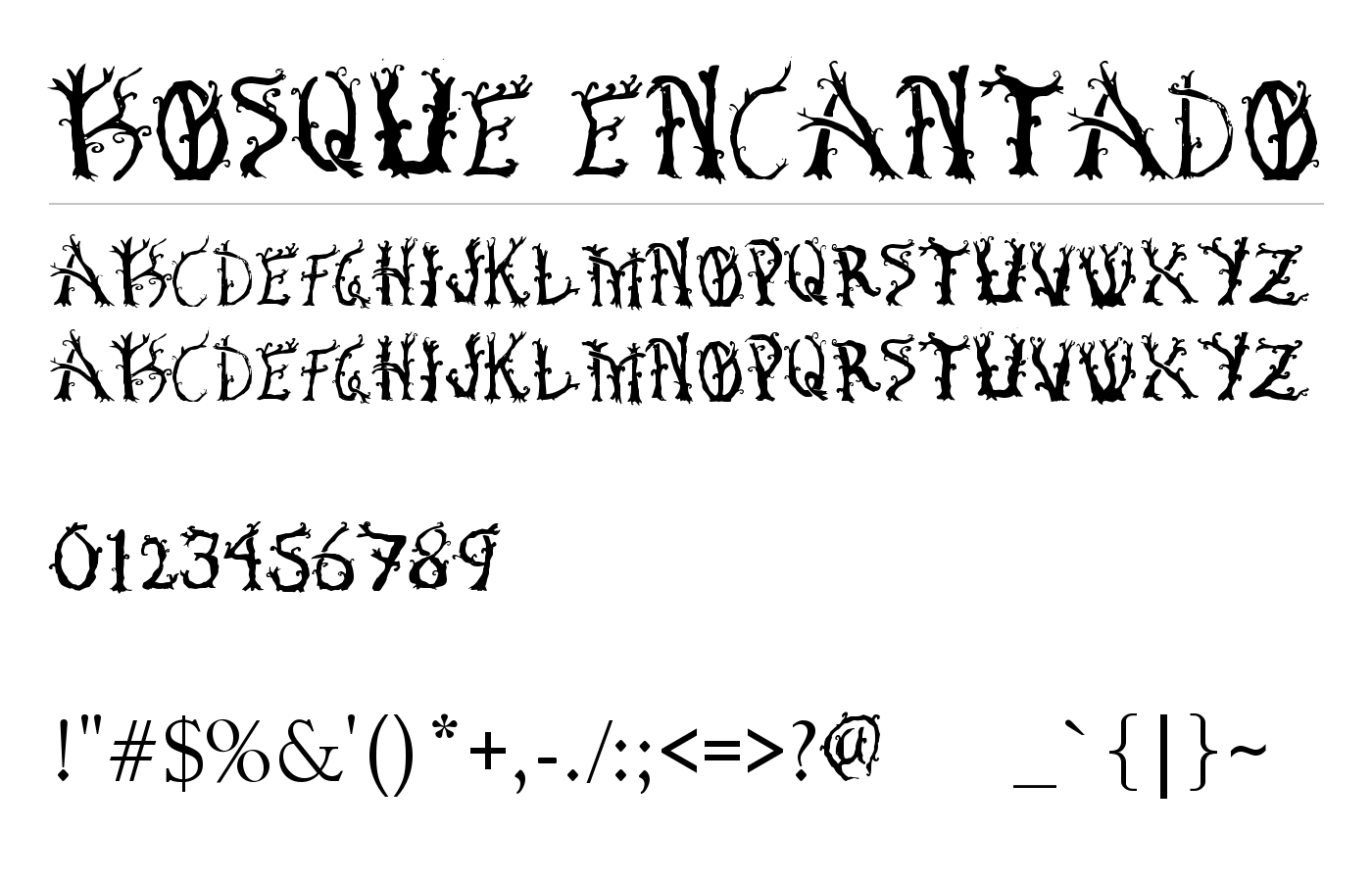 Bosque Encantado Font preview