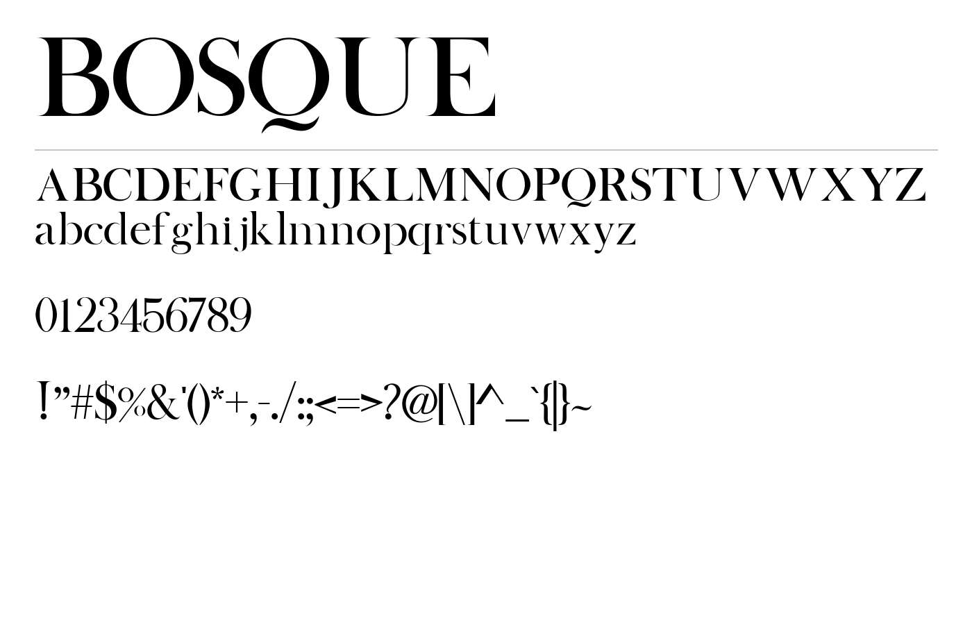 BOSQUE Font preview
