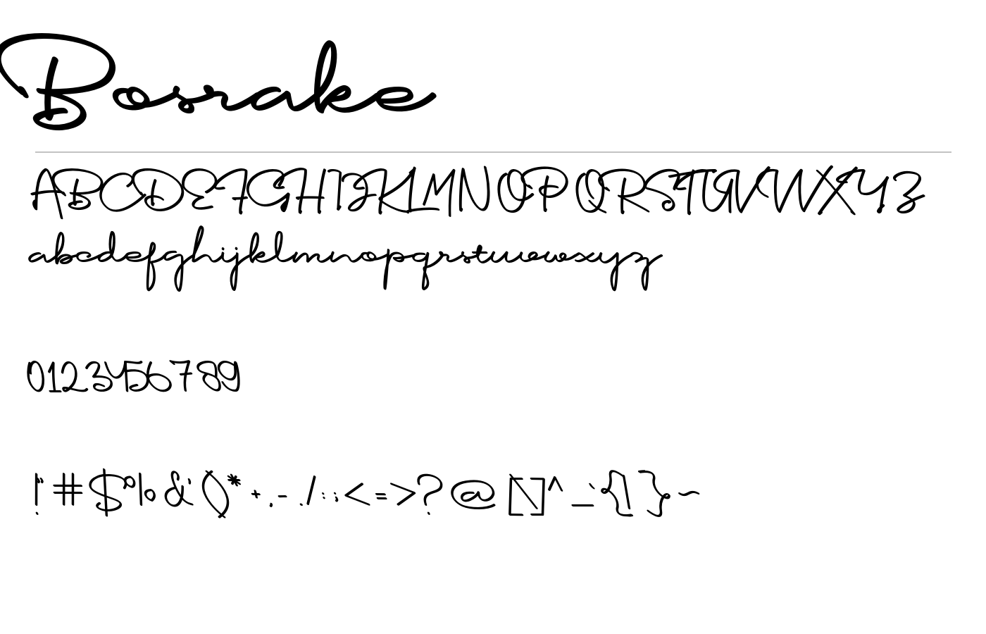 Bosrake Font preview