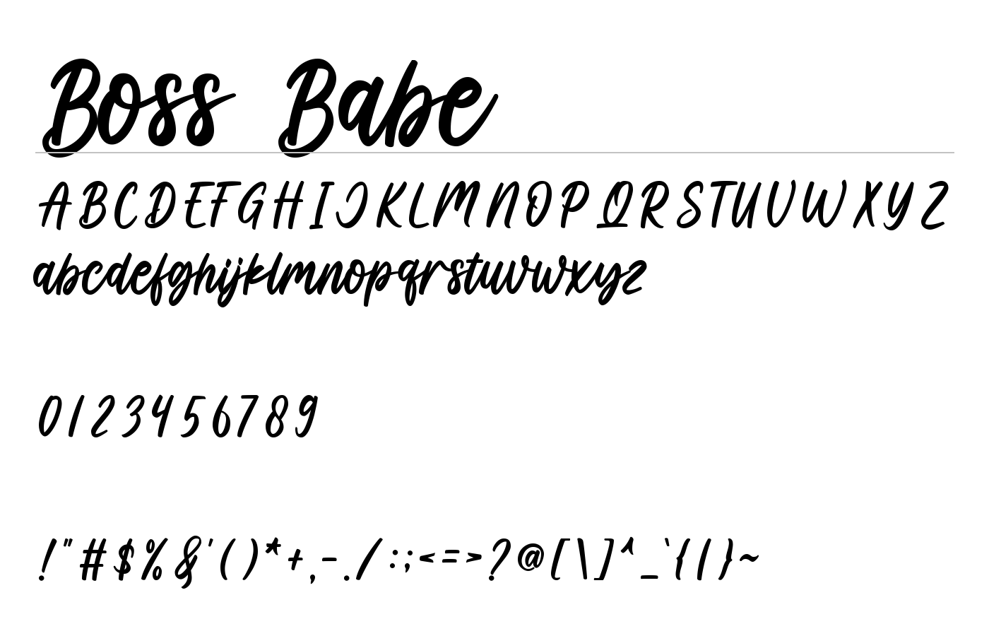 Boss Babe Font preview