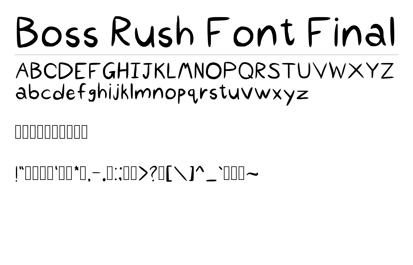 Boss Rush Font Final Font preview