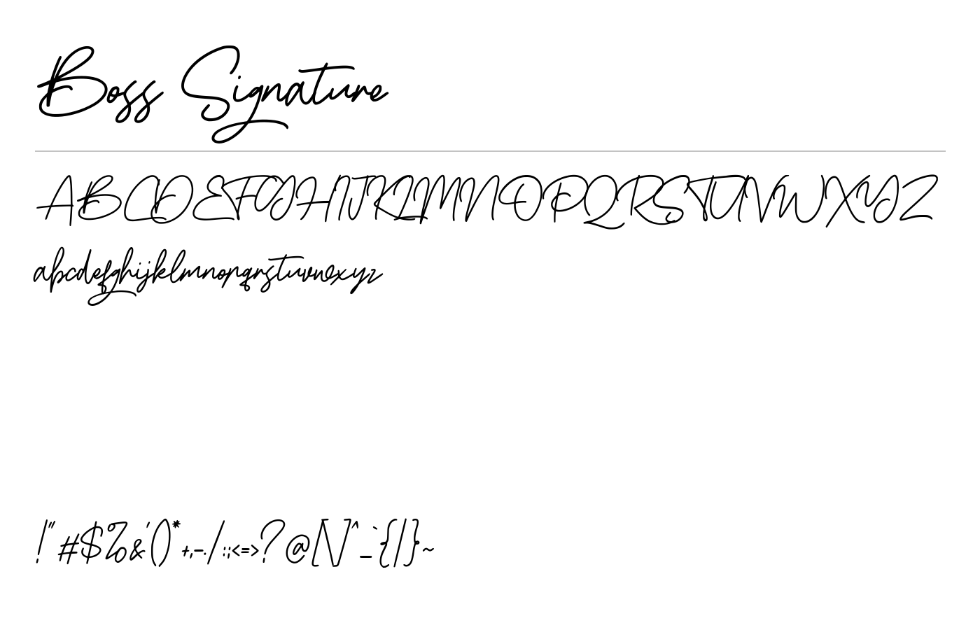 Boss Signature Font preview