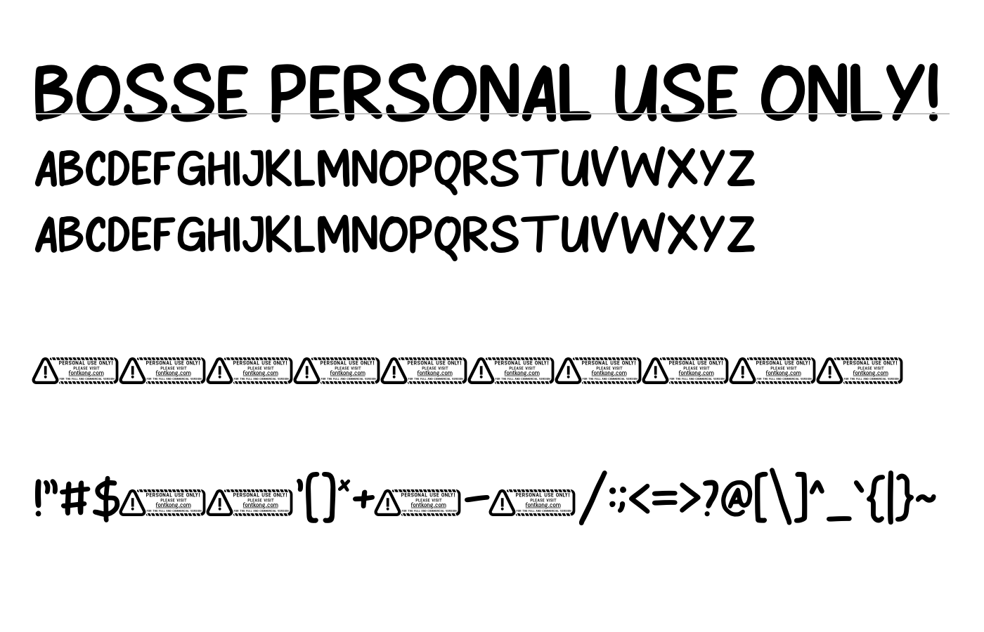 Bosse PERSONAL USE ONLY! Font preview